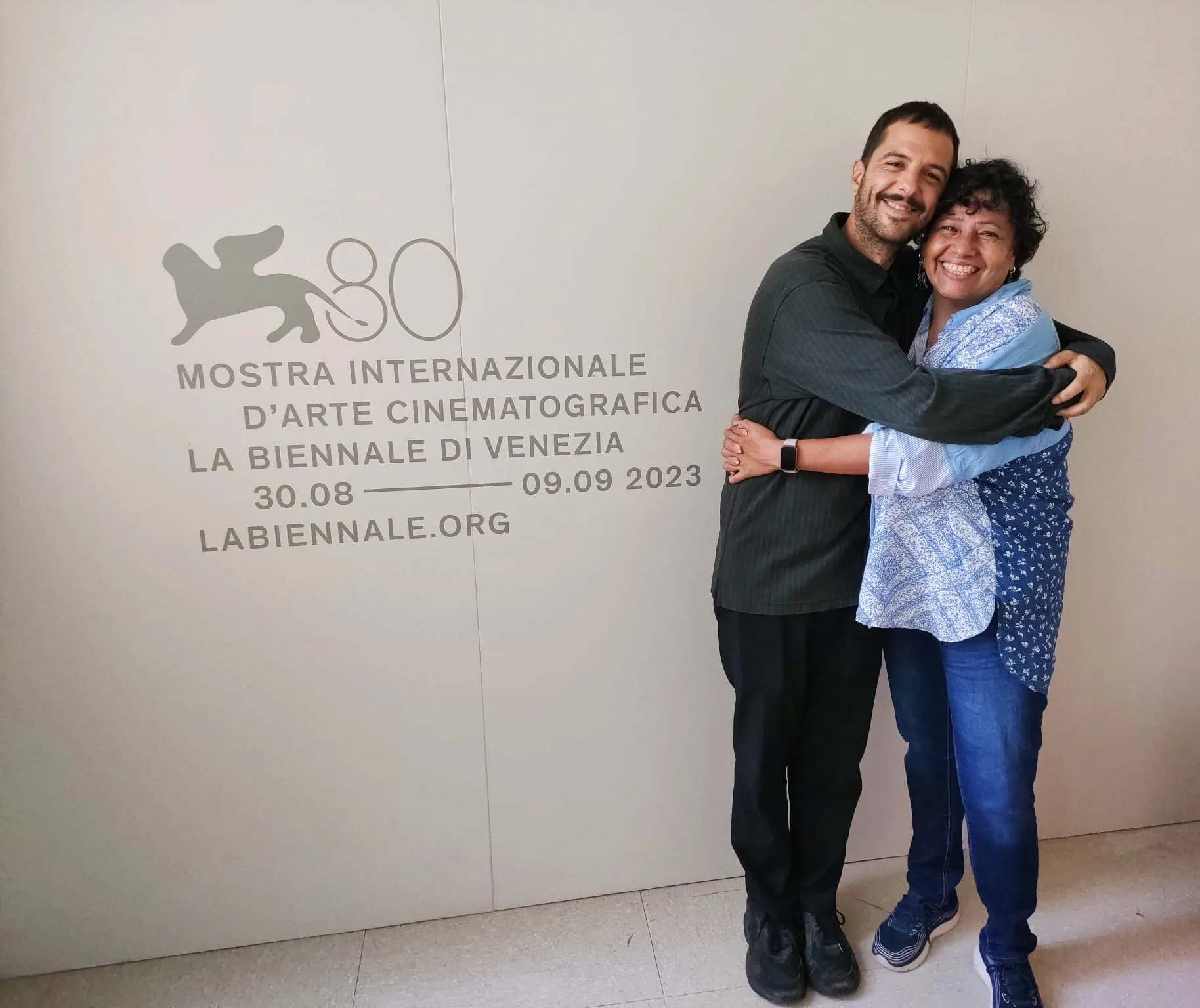 José Pablo Escamilla y Teresita Sánchez en el festival de Venecia.