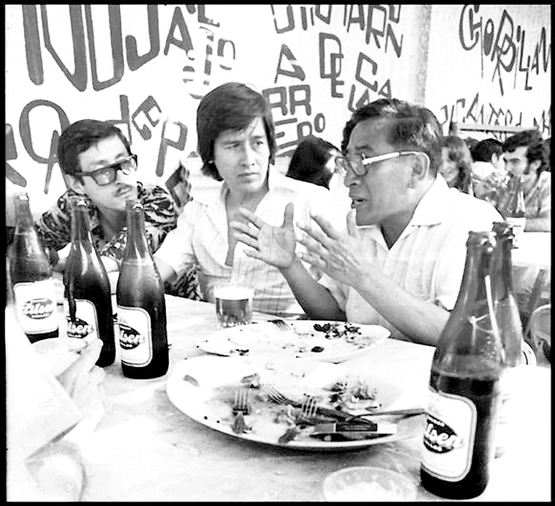 César Lévano, Juanito Acevedo y Hernando Burgos