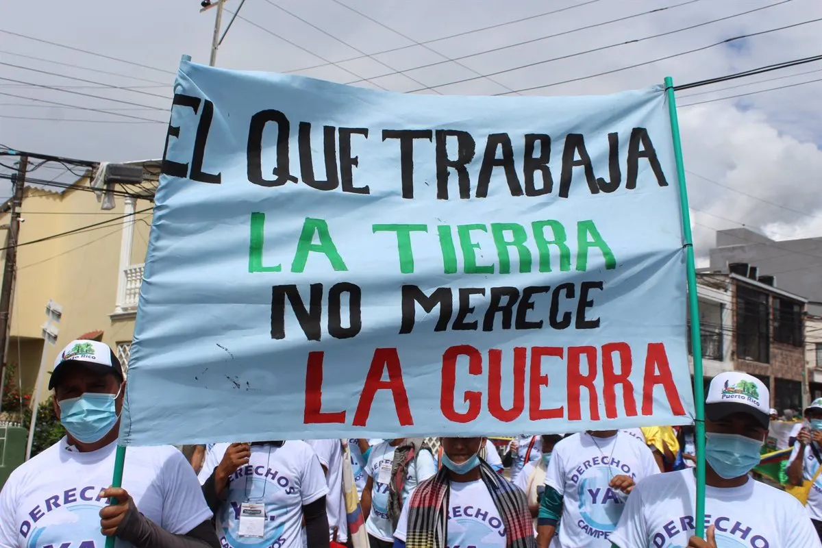 Convocan en Colombia un paro campesino para el 7 de julio ante el retraso de entrega de tierras