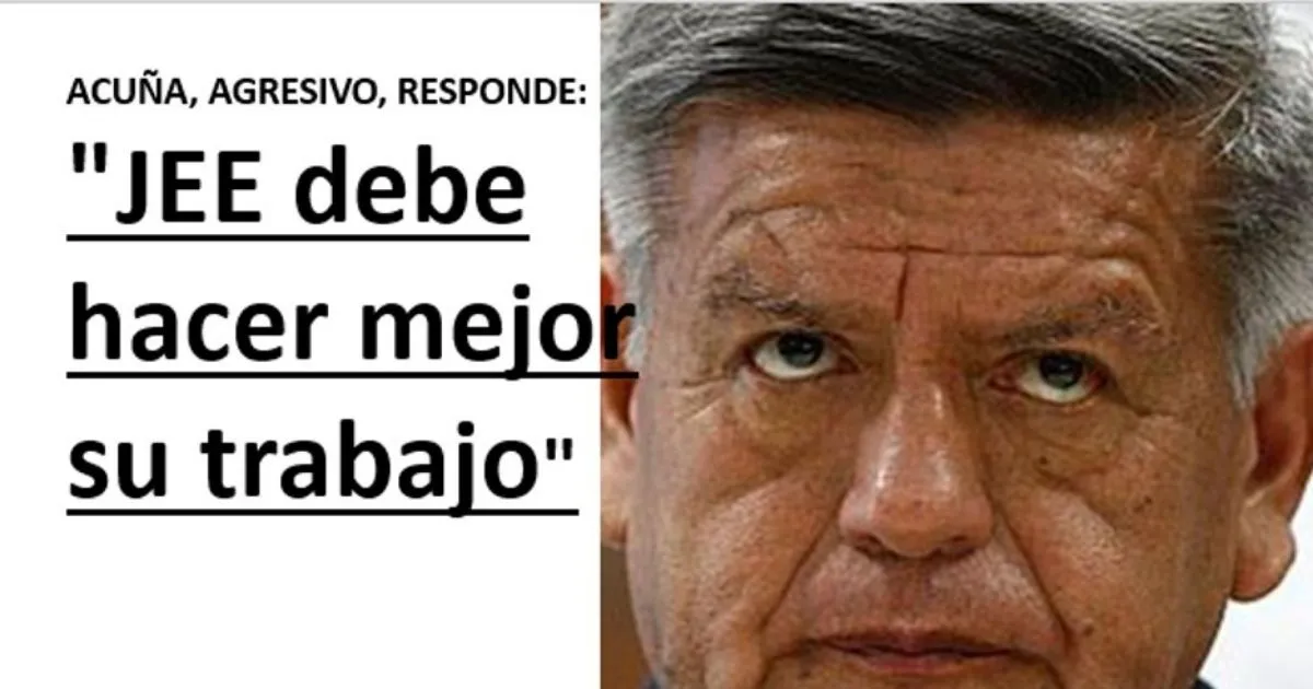 Acuña responde al Jurado Electoral Especial por excluirlo de la plancha presidencial de su partido