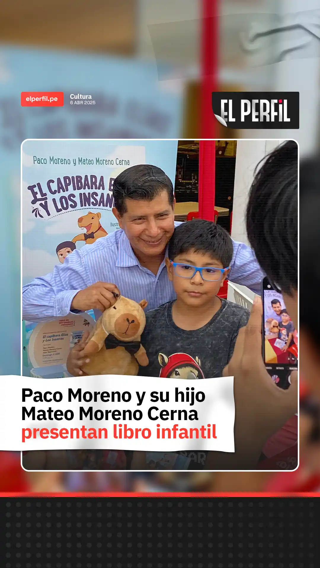 Paco Moreno y Mateo Moreno Cerna presentaron “El capibara Elías y Los Insanos”