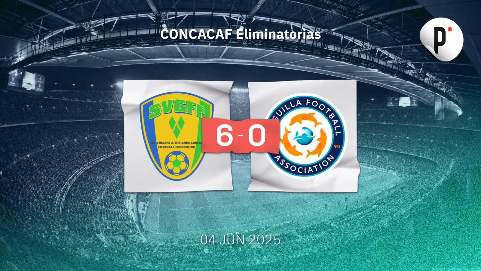 San Vicente y las Granadinas aplastó a Anguila 6-0 en eliminatorias