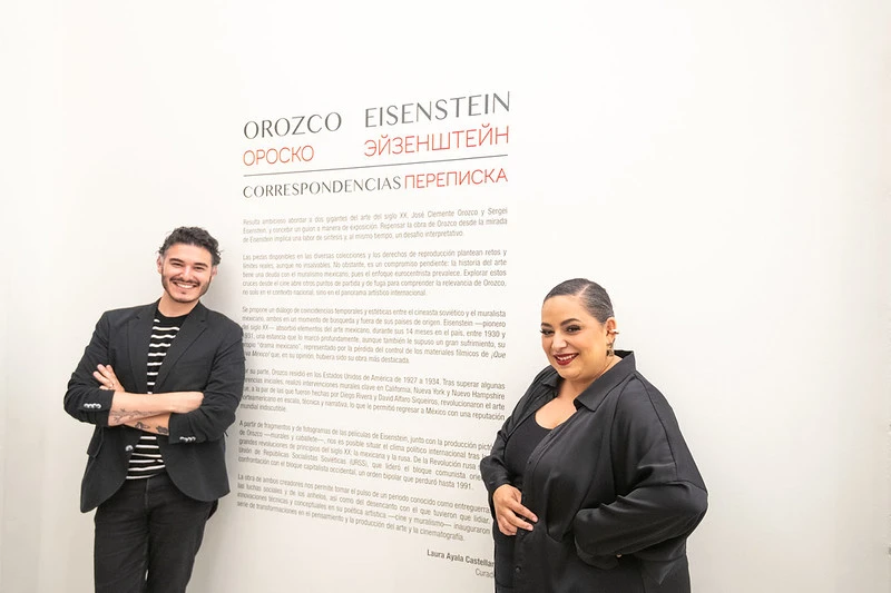 Programación festival cine de Guadalajara (FICG) 2 Inauguración de la exposición "Orozco Eisenstein" del Festival Internacional de Cine en Guadalajara. Estrella Araiza y Moises Vizcarra. Foto: Cortesía FICG