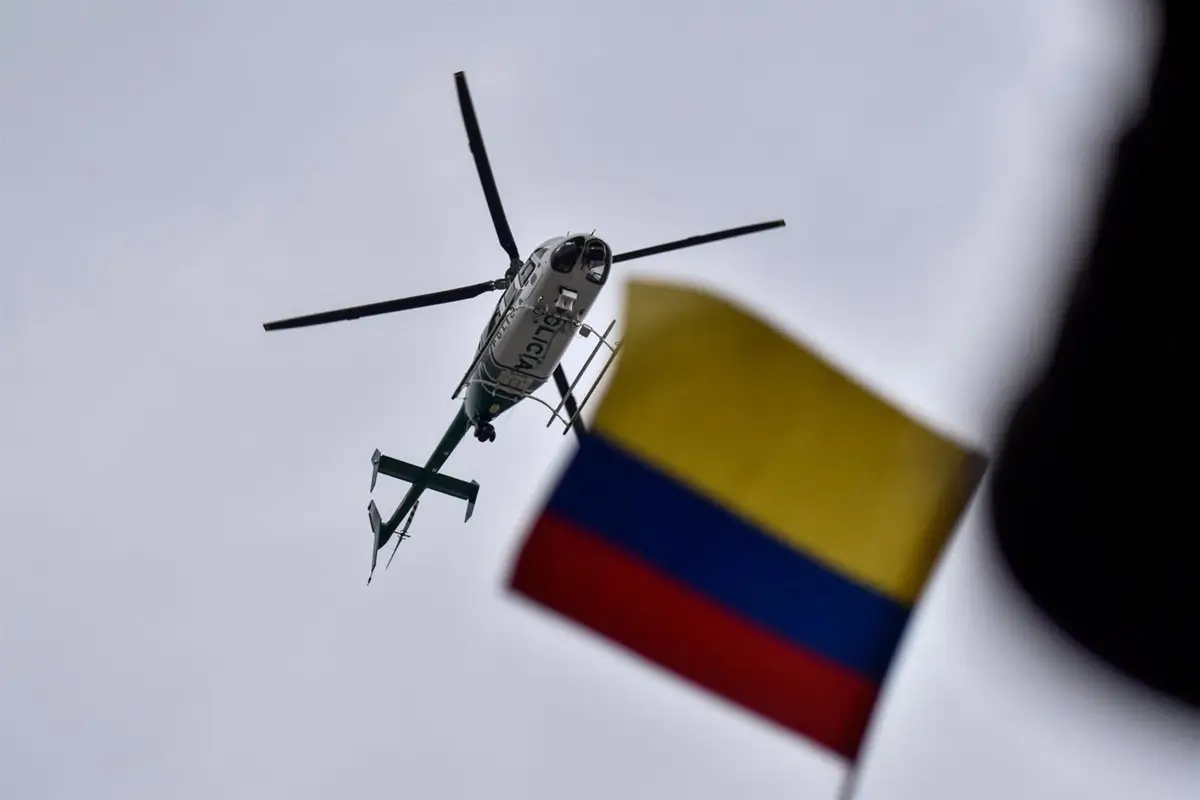 Derribado un helicóptero de la Policía de Colombia en un ataque con un dron