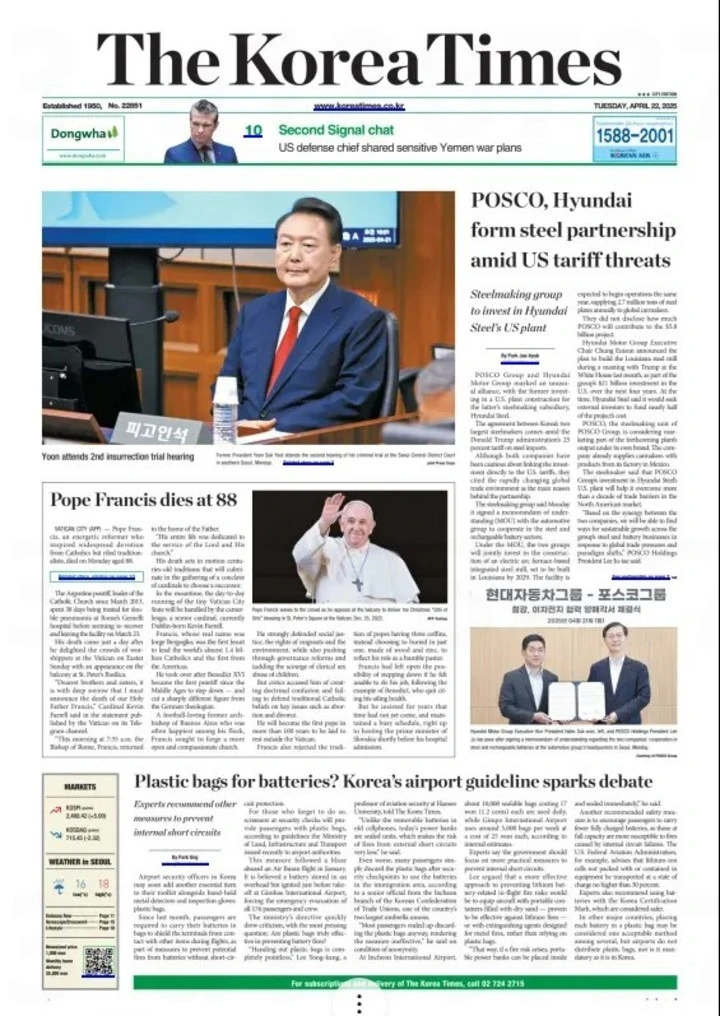Para The Korea Times (Corea del Sur), el papa Francisco fue un "enérgico reformista"