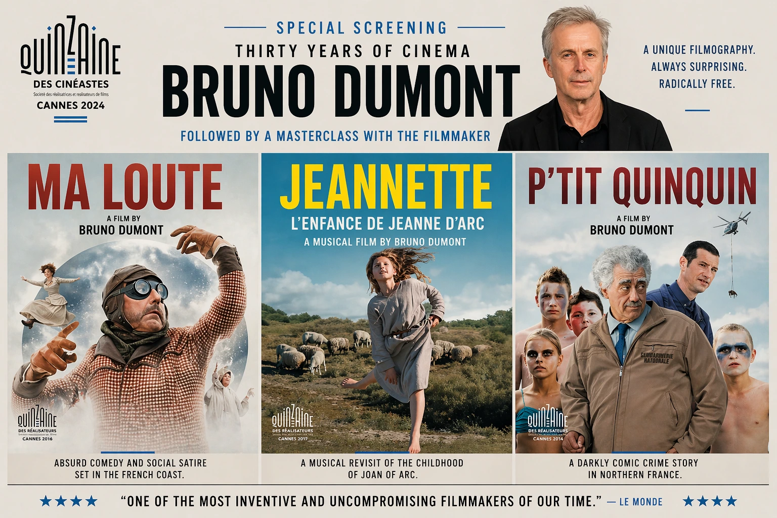 Bruno Dumont, en la Quincena de Cannes 2026