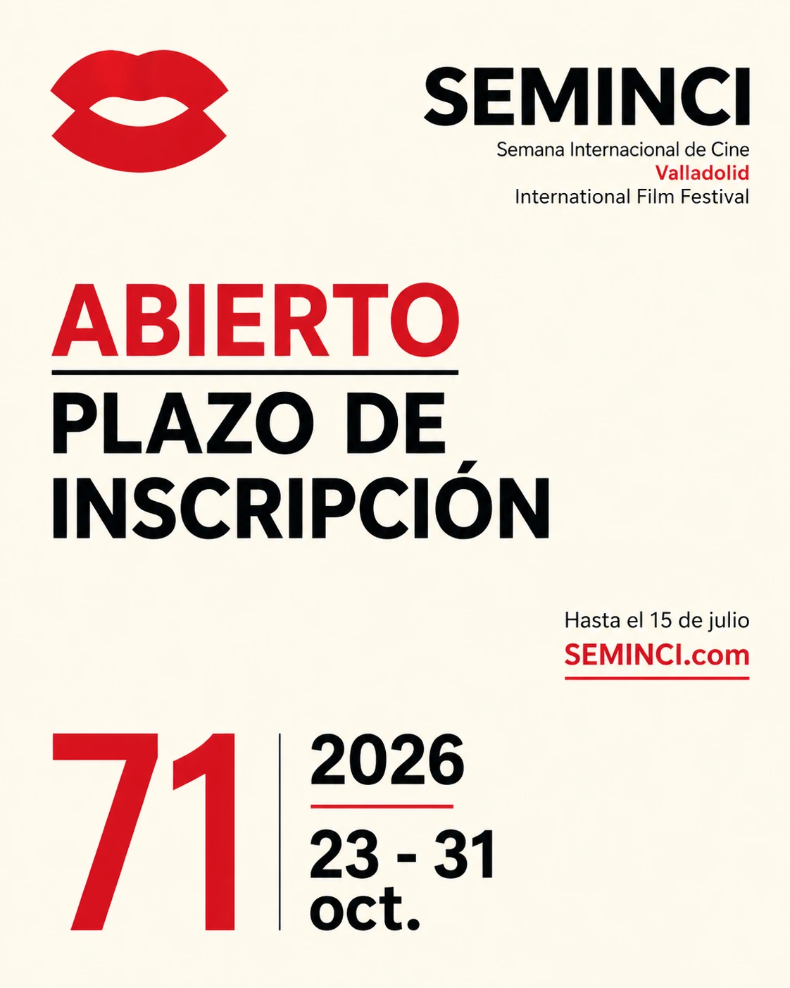 Seminci 2026 abre inscripciones para su 71ª edición