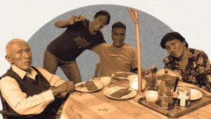 Cesar Levano y sus hijos Cesar Natalia y Soledad Aurora.