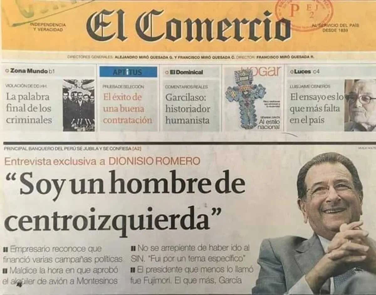 Cuando Dionisio Romero padre admitio que financiaba a politicos 1