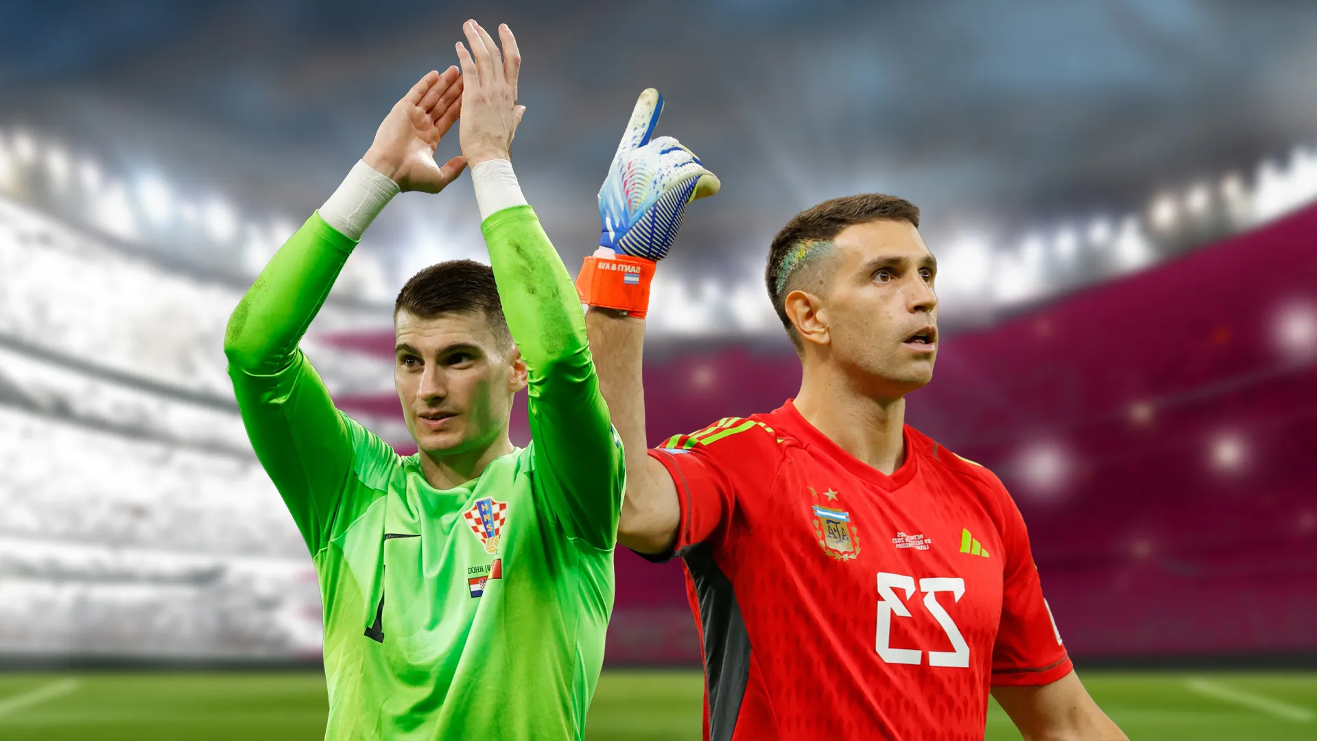 Dominik Livakovic y Dibu Martinez