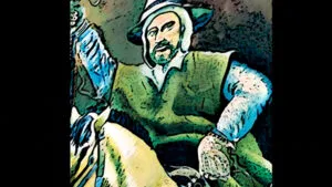 El caballo y Basilio Auqui Huaytalla