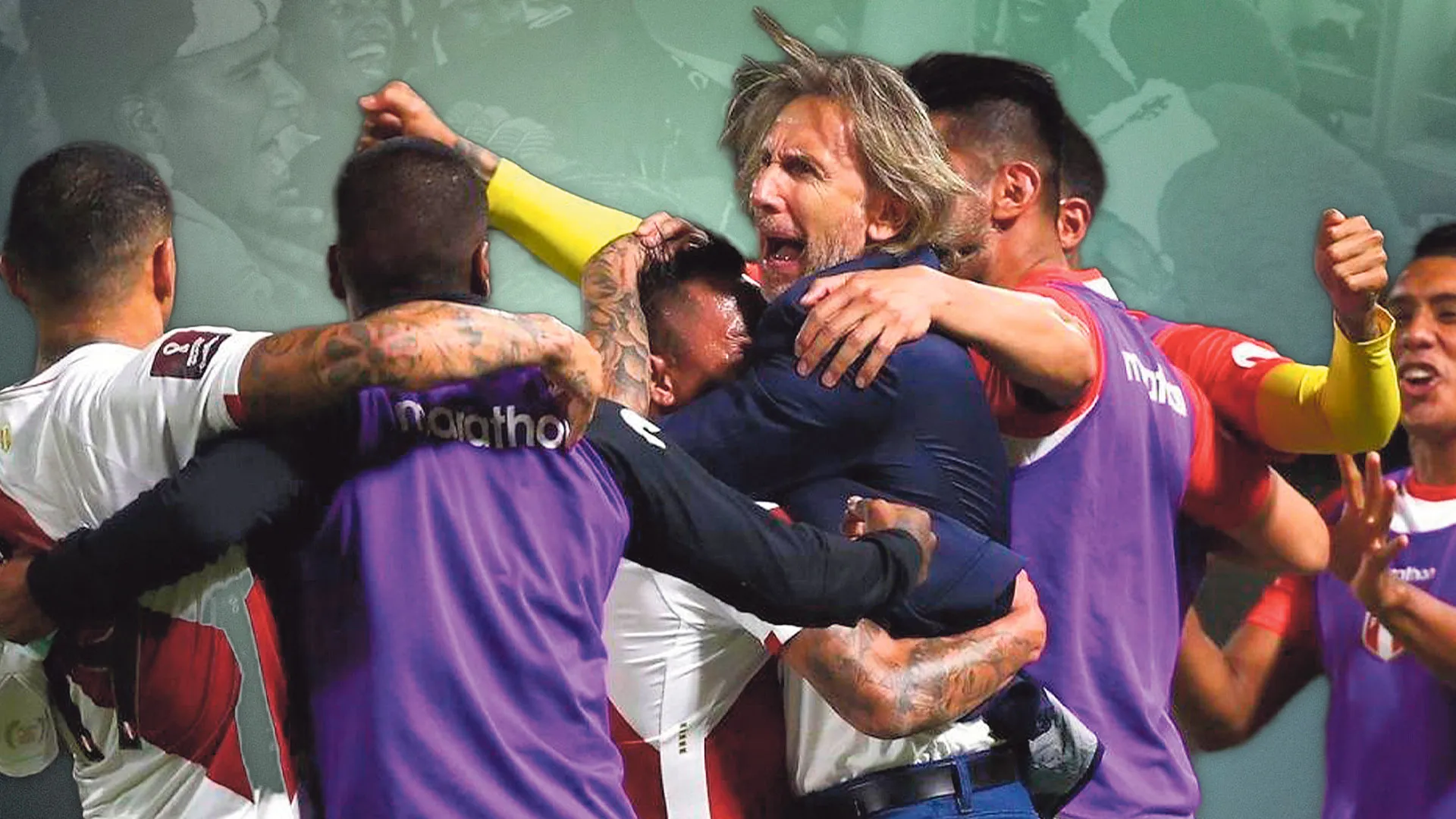 Ricardo Gareca celebra con la seleccion EL PERFIL