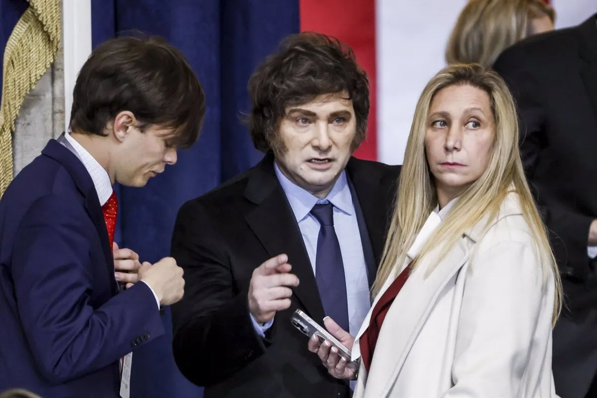 Archivo - El presidente de Argentina, Javier Milei, junto a su hermana y secretaria oficial de Presidencia, Karina Milei - Europa Press/Contacto/SHAWN THEW/POOL - Archivo