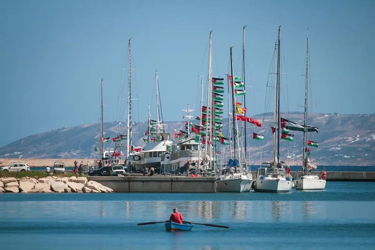 Imagen de archivo de barcos de la Global Sumud Fotilla que se dirige a Gaza. - Hasan Mrad/ZUMA Press Wire/dpa