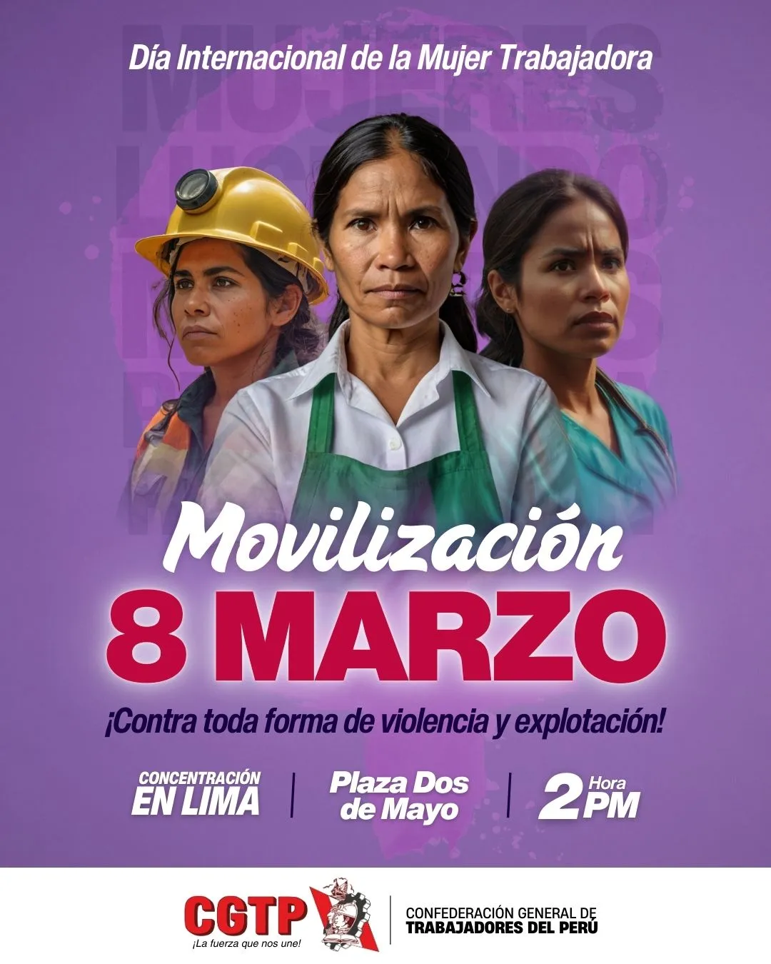 Este 8 de marzo, CGTP se movilizará en respaldo a las demandas de la mujer trabajadora 2 Movilización por el Día de la Mujer | Imagen: CGTP