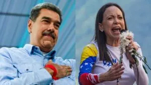 Nicolás Maduro, presidente de Venezuela, y María Corina Machado, líder opositora | Foto: Presidencia de Venezuela - Jimmy Villalta