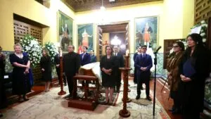 Dina Boluarte acudió al velatorio de la excanciller, Ana Cecilia Gervasi Díaz (Foto: Presidencia)