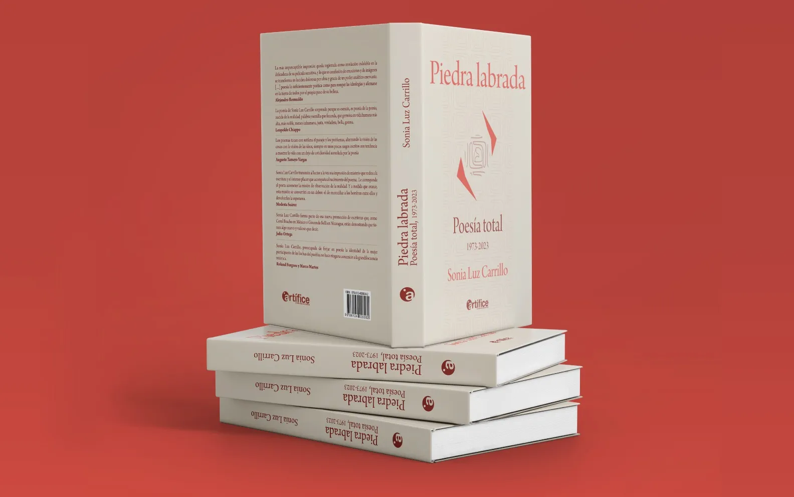 Portada de “Piedra labrada. Poesía total, 1973-2023”, de Sonia Luz Carrillo