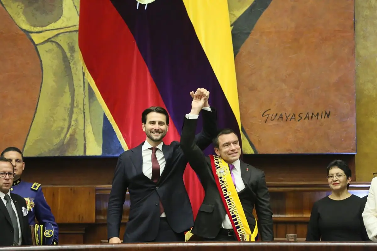 Archivo - El presidente del Parlamento de Ecuador, Niels Olsen, junto al presidente Daniel Noboa. - Europa Press/Contacto/Liao Siwei - Archivo