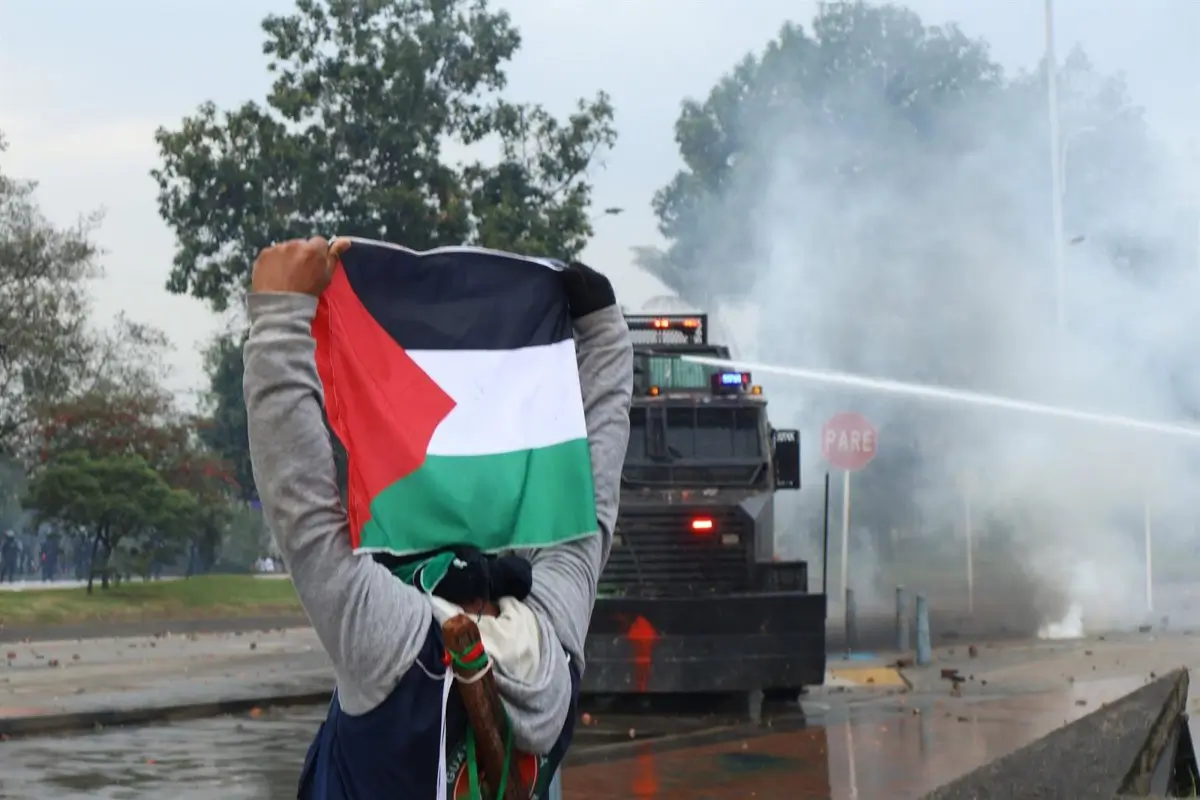 Protestas indígenas propalestinas en Colombia - COORDINADOR NACIONAL AGRARIO DE COLOMBIA / X