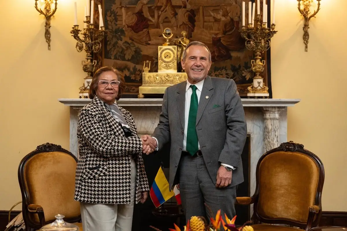 Los ministros de Exteriores de Colombia y Perú, Rosa Villavicencio y Elmer Schialer, respectivamente - CANCILLERÍA DE COLOMBIA EN X