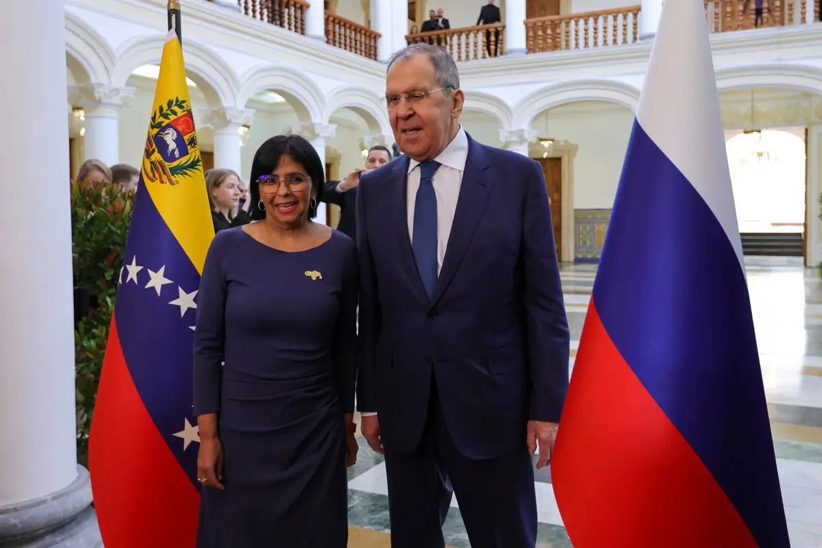 Archivo - El ministro de Exteriores de Rusia, Sergei Lavrov, y la vicepresidenta de Venezuela, Delcy Rodríguez - Jesus Vargas/dpa - Archivo