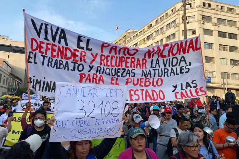 Ciudadanos se movilizaron pacíficamente por las calles de Lima para exigir para exigir que se anulen leyes a favor de los delincuentes | Foto: Alejandro Alba / EL PERFIL