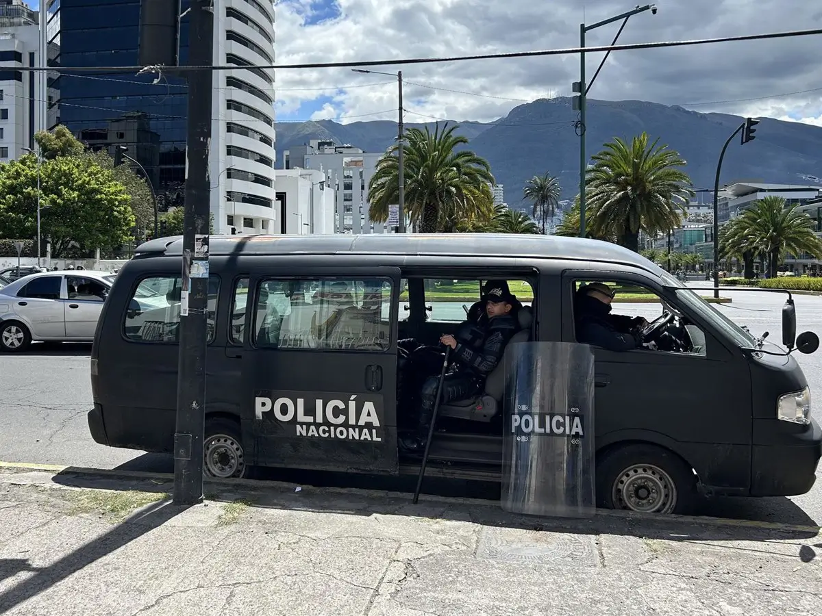 Archivo - Furgón de la Policía de Ecuador en la capital del país, Quito - Europa Press/Contacto/Liao Siwei - Archivo