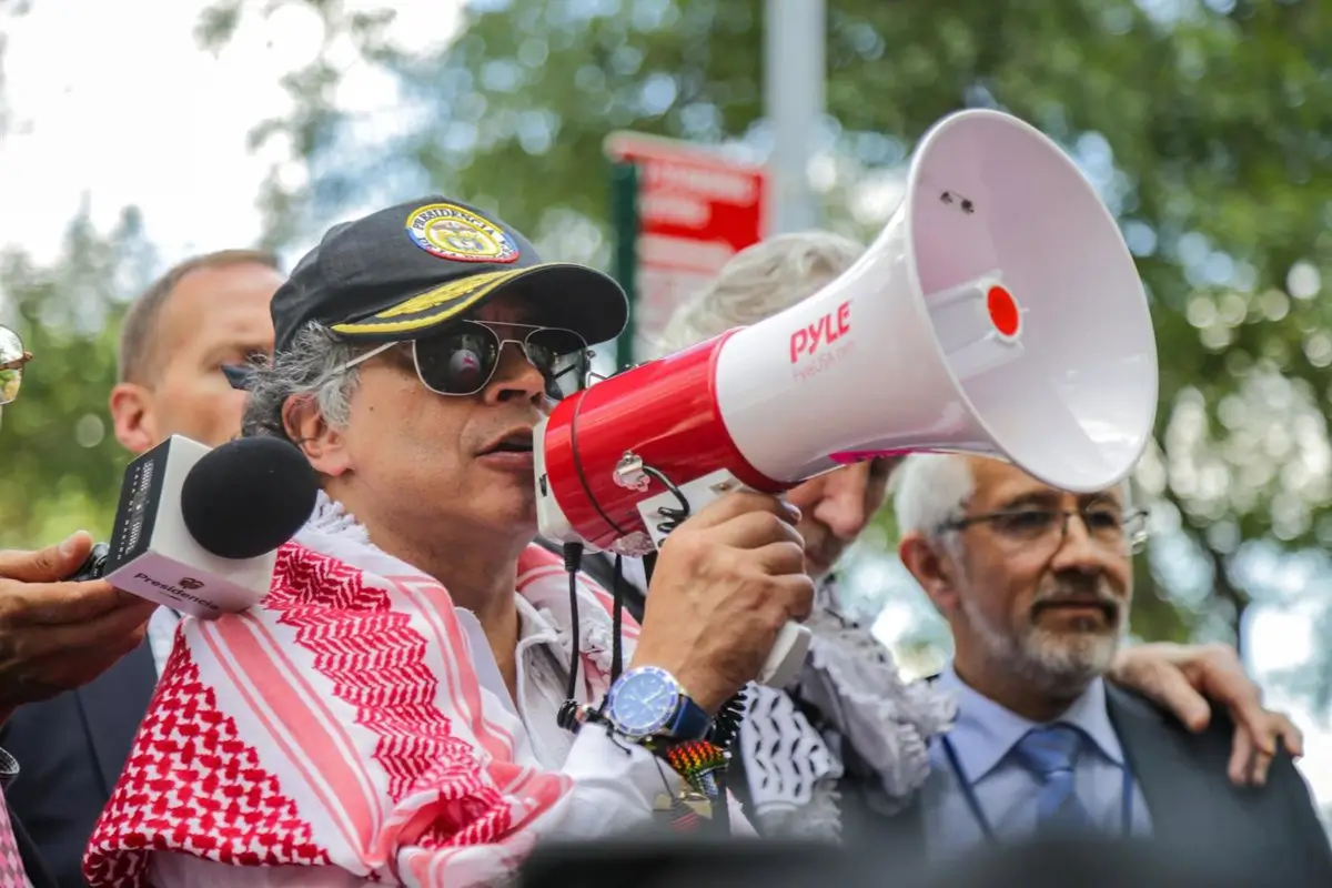 El presidente de Colombia, Gustavo Petro, durante una protesta propalestina en Nueva York - PRESIDENCIA COLOMBIA