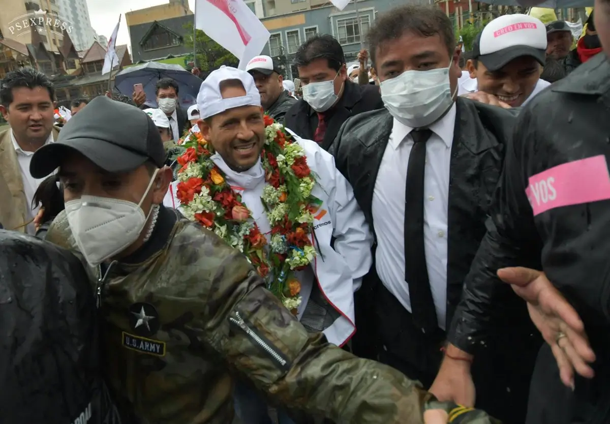 Archivo - El dirigente opositor boliviano Luis Fernando Camacho, durante un acto en octubre de 2020 - Europa Press/Contacto/Christian Lombardi - Archivo