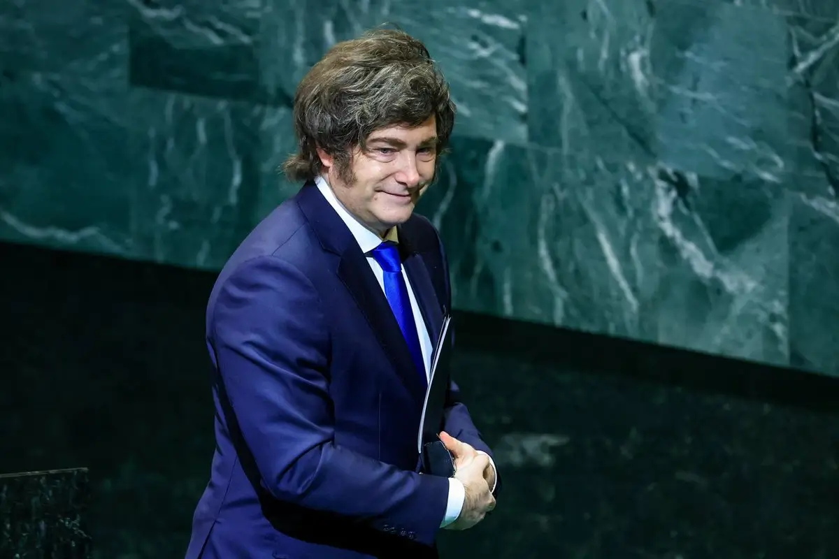 El presidente de Argentina, Javier Milei, en la Asamblea General de Naciones Unidas, en Nueva York (EEUU) - Europa Press/Contacto/Valery Sharifulin