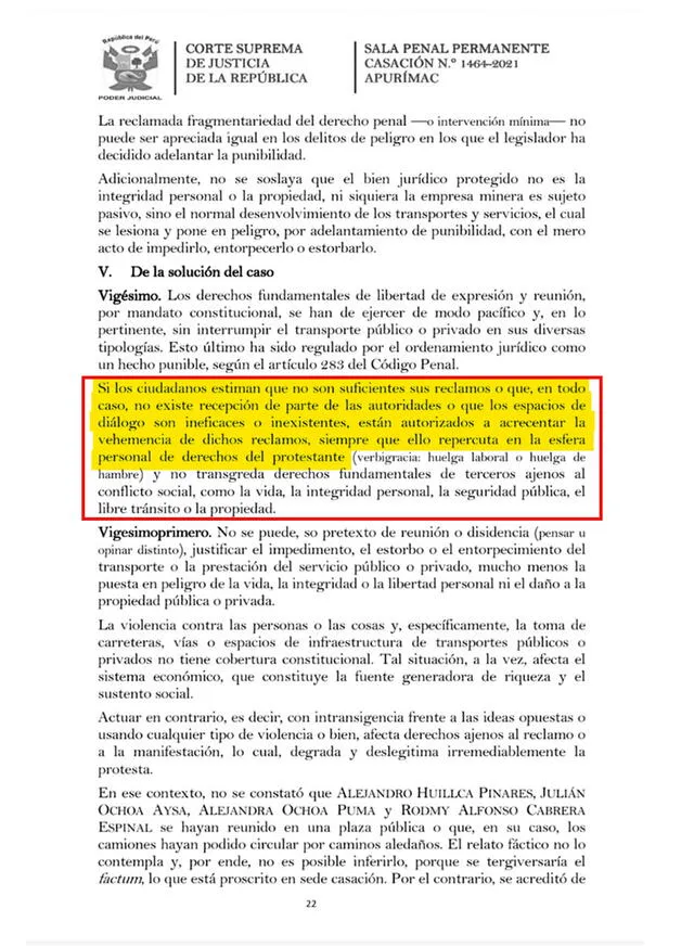 Jueces antiprotestas dicen que las únicas formas de reclamo permitidas son la huelga y la huelga de hambre 3 jueces supremos Cesar San Martin Manuel Lujan Paloma Altabas Kajatt Ivan Sequeiros y Walter Cotrina 2