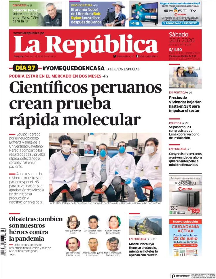 la republica portada 20 junio 2020