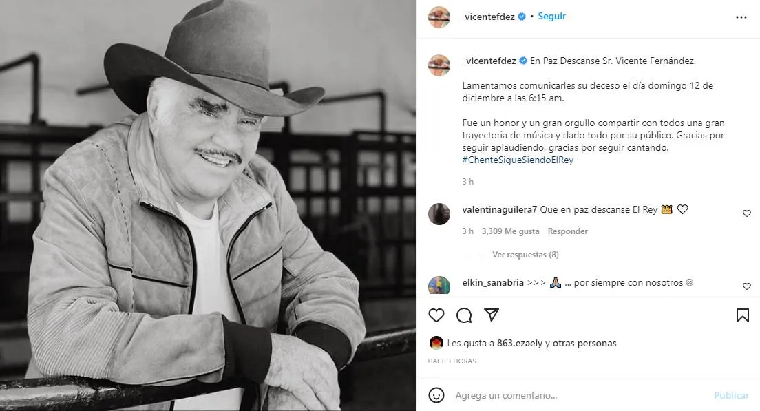 Muere Vicente Fernández, la voz ranchera de México 2 muerte vicente fernandez