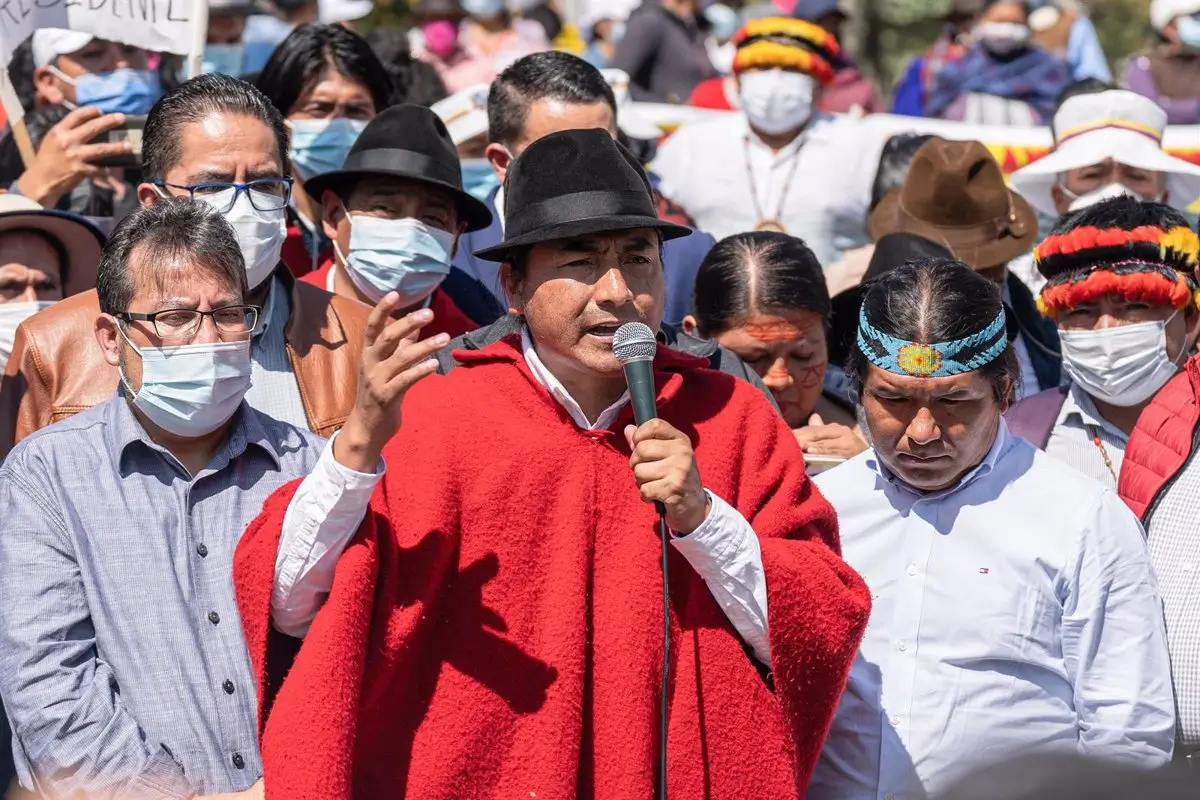 Archivo - Leonidaz Iza, presidente de la Confederación de Nacionalidades Indígenas del Ecuador (Conaie) - Europa Press/Contacto/Vincent Ricci - Archivo