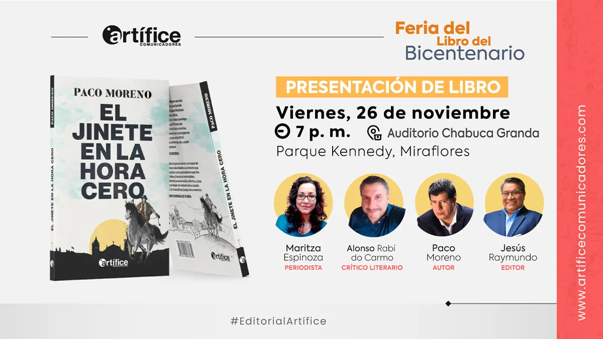 Paco Moreno presenta este viernes su libro “El jinete en la hora cero” en la Feria del Libro de bicentenario